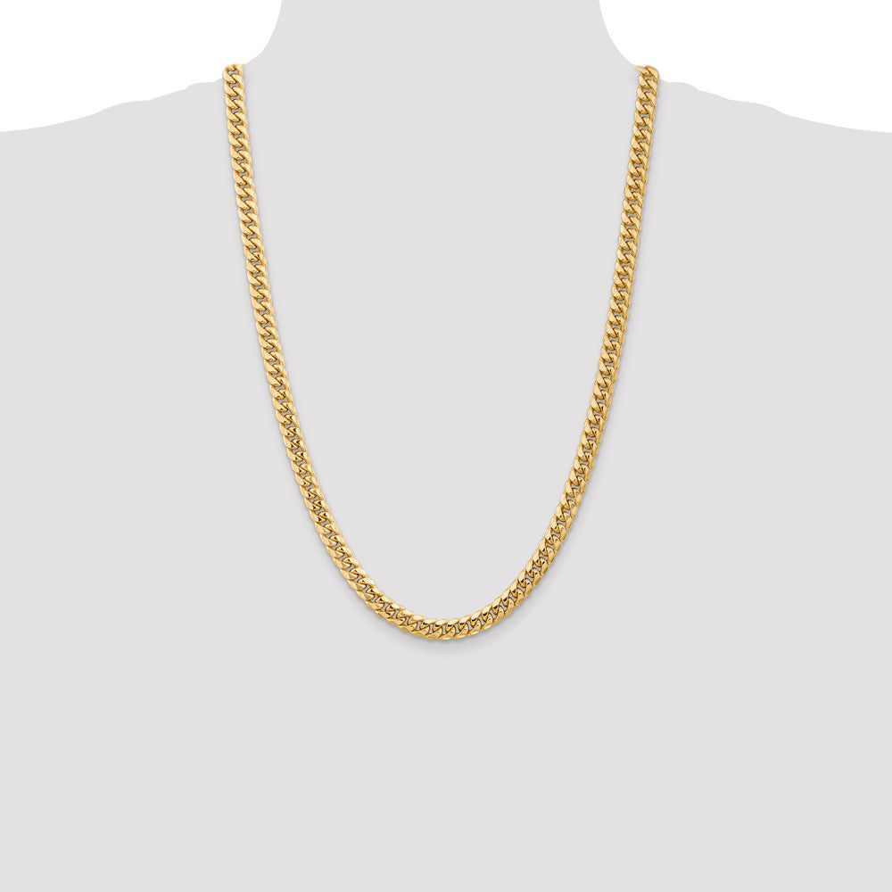 14k 6.75mm Semi-Solid Miami Cuban Chain (23.42 grams)