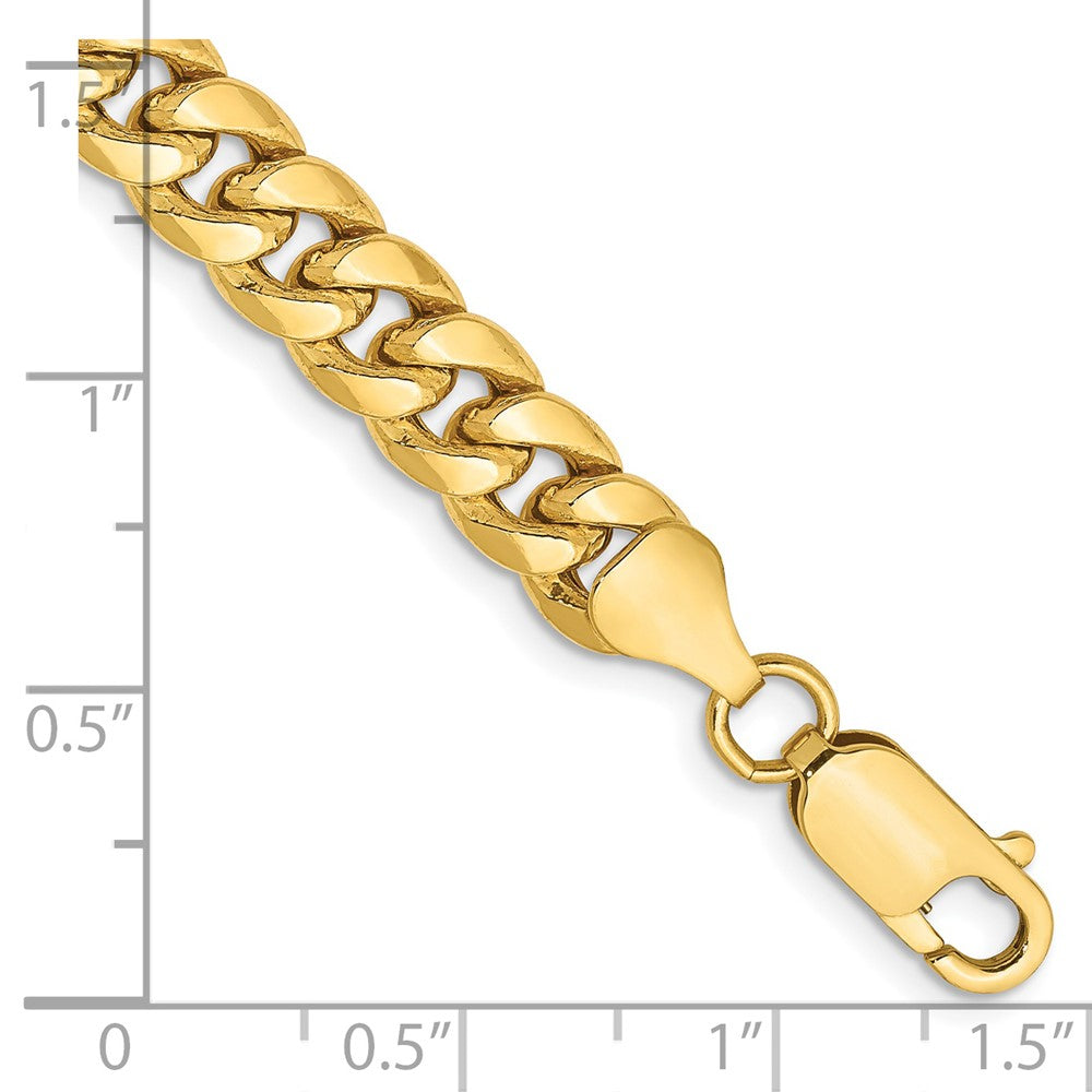 14k 6.75mm Semi-Solid Miami Cuban Chain Bracelet (8.48 grams)