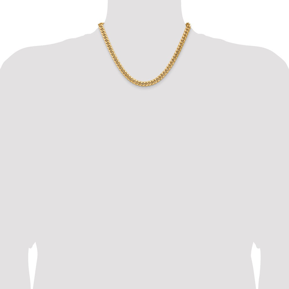 14k 7.3mm Semi-Solid Miami Cuban Chain (27.40 grams)
