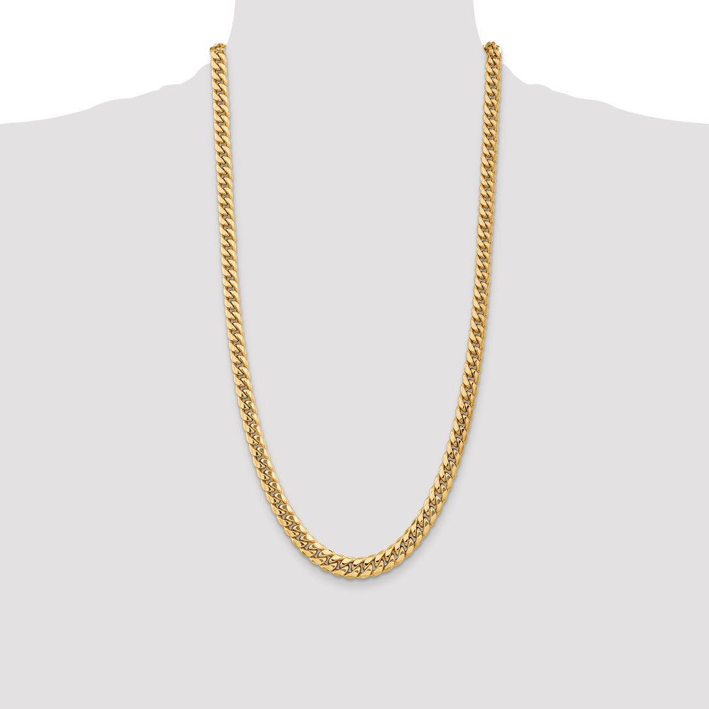 14k 7.3mm Semi-Solid Miami Cuban Chain (27.40 grams)