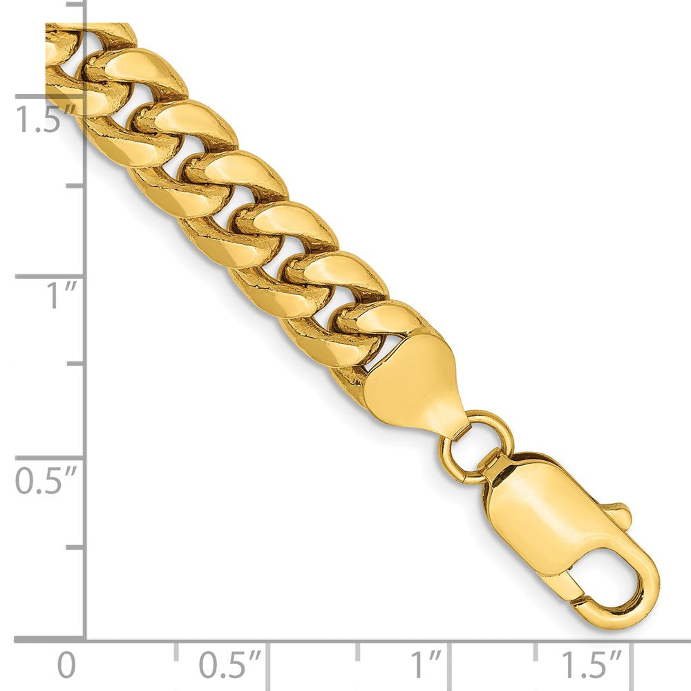14k 7.3mm Semi-Solid Miami Cuban Chain Bracelet (11.07 grams)