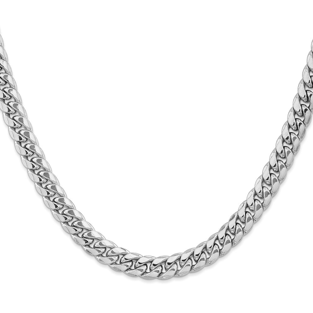 14k WG 7.3mm Semi-Solid Miami Cuban Chain (26.84 grams)