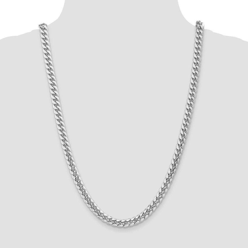 14k WG 7.3mm Semi-Solid Miami Cuban Chain (26.84 grams)