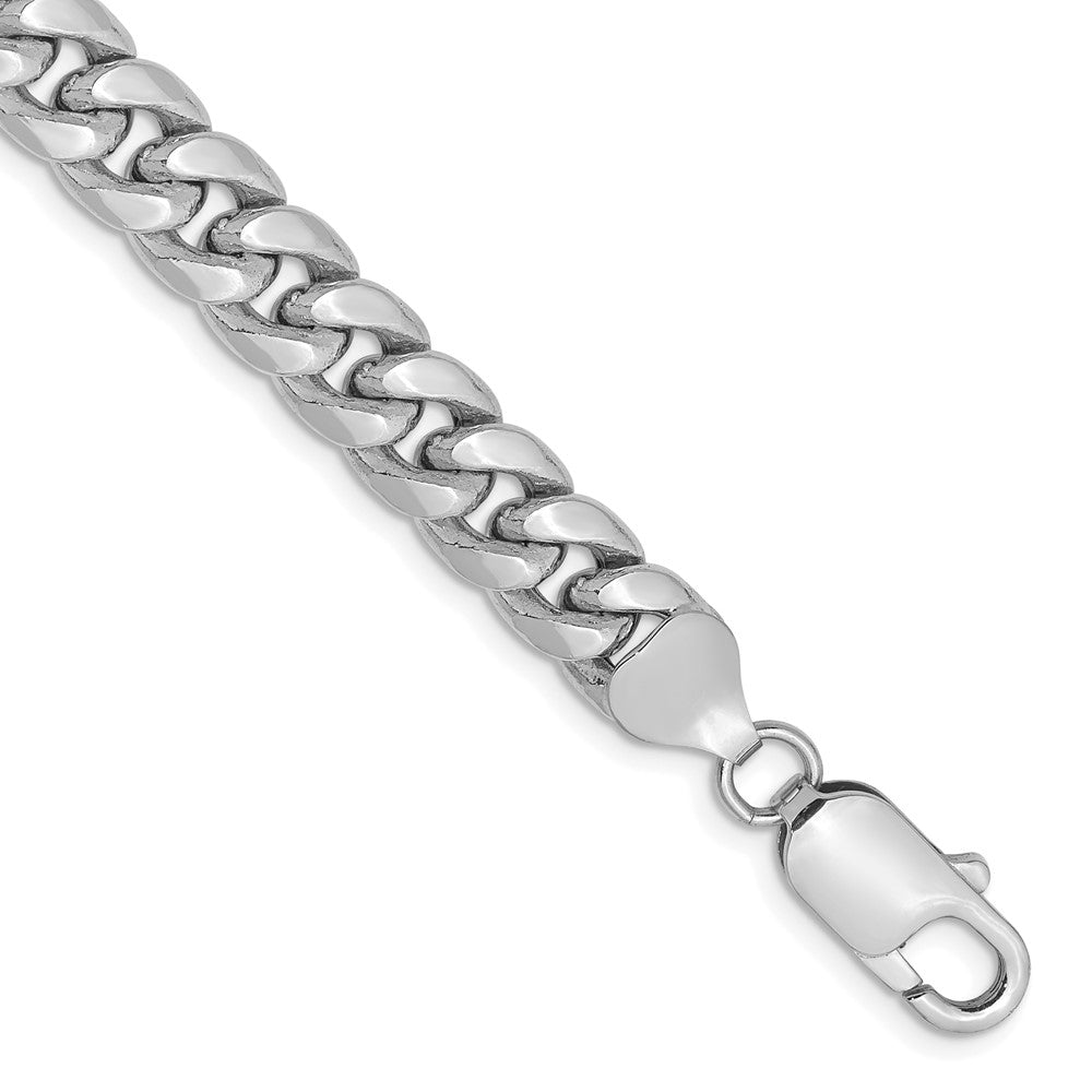 14k WG 7.3mm Semi-Solid Miami Cuban Chain Bracelet (11.10 grams)