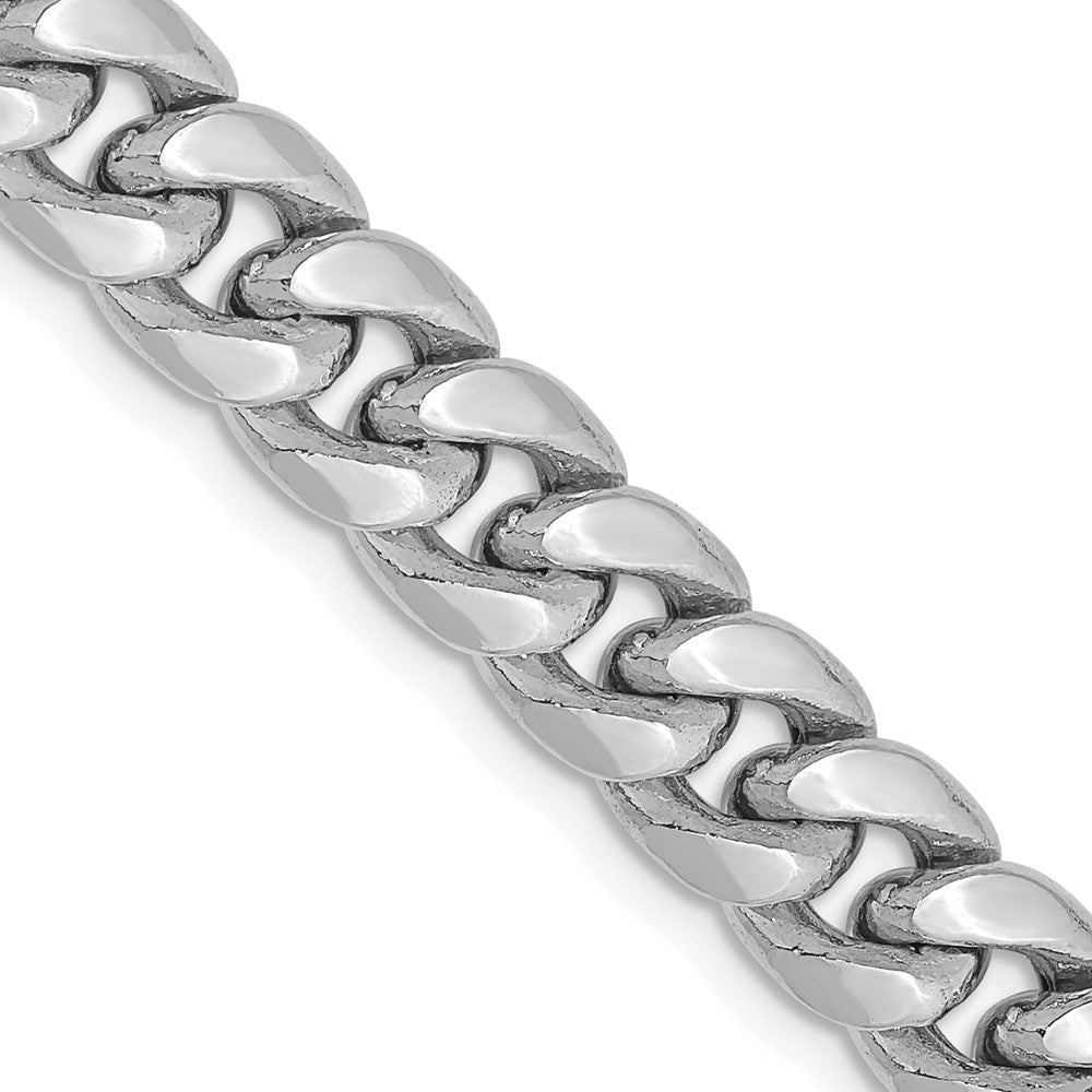 14k WG 7.3mm Semi-Solid Miami Cuban Chain (26.84 grams)