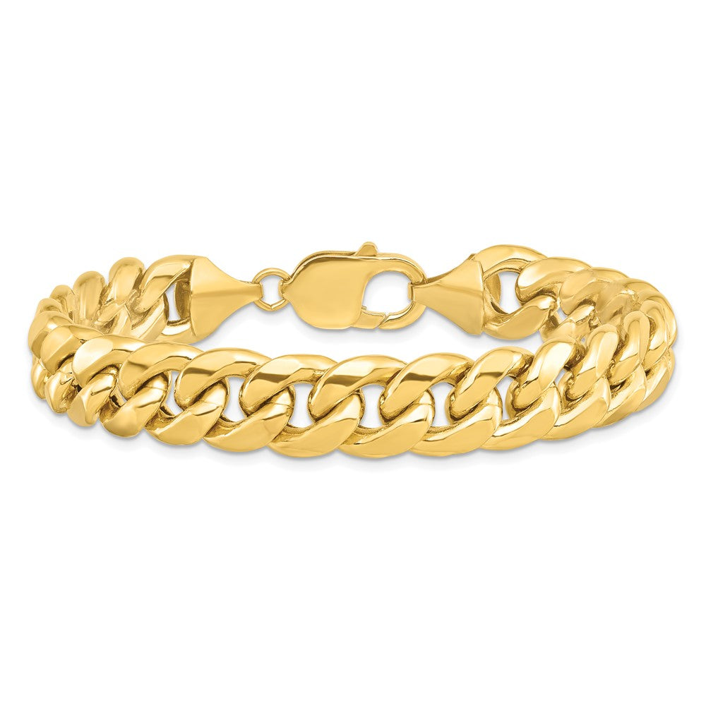 14k 11mm Semi-Solid Miami Cuban Chain Bracelet (26.92 grams)