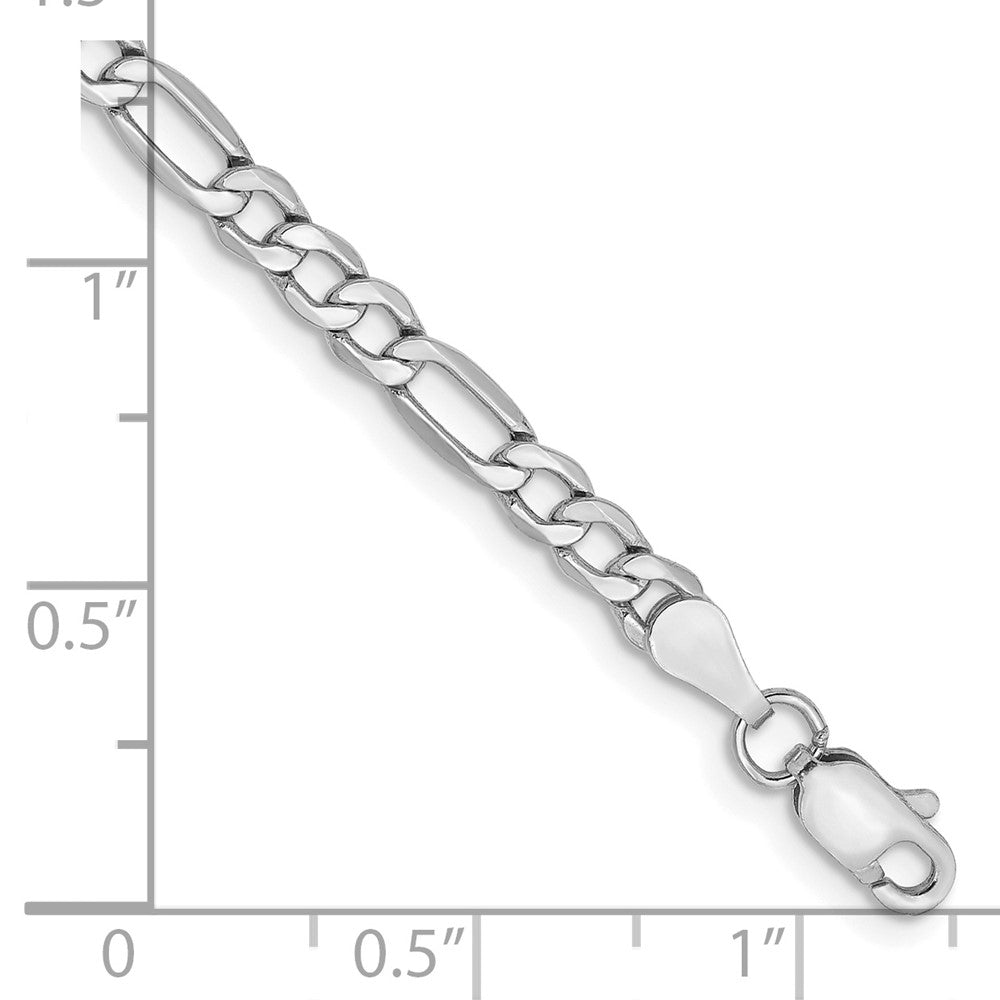 14k WG 3.5mm Semi-Solid Figaro Chain Bracelet (1.56 grams)