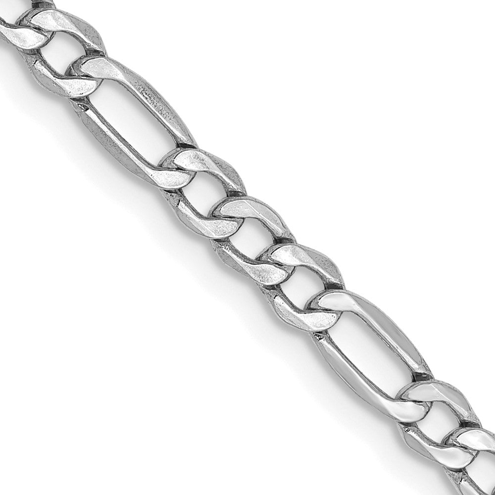 14k WG 3.5mm Semi-Solid Figaro Chain (3.15 grams)