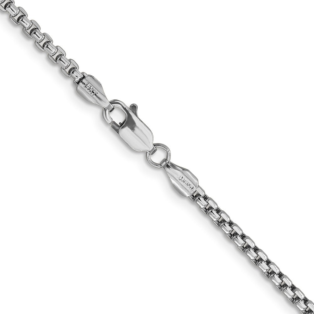 14k WG 2.45mm Semi-Solid Round Box Chain (5.54 grams)