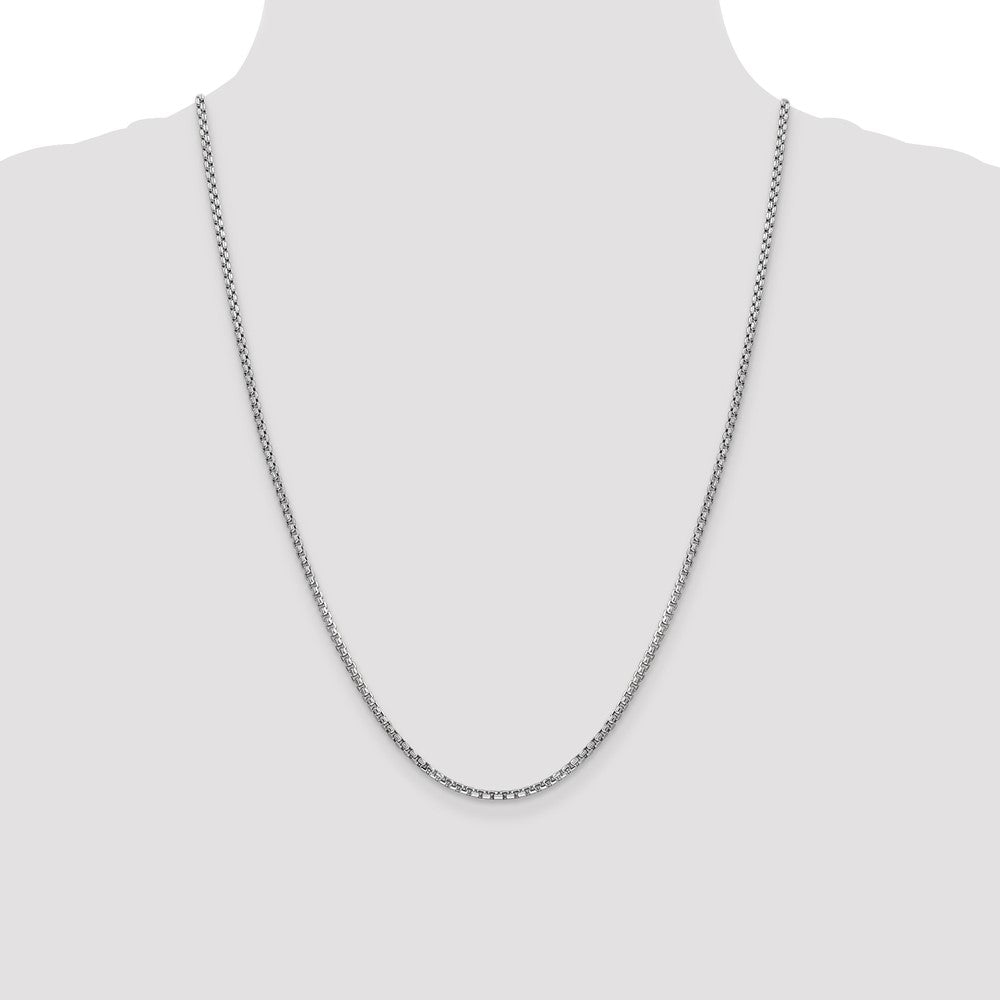 14k WG 2.45mm Semi-Solid Round Box Chain (5.54 grams)