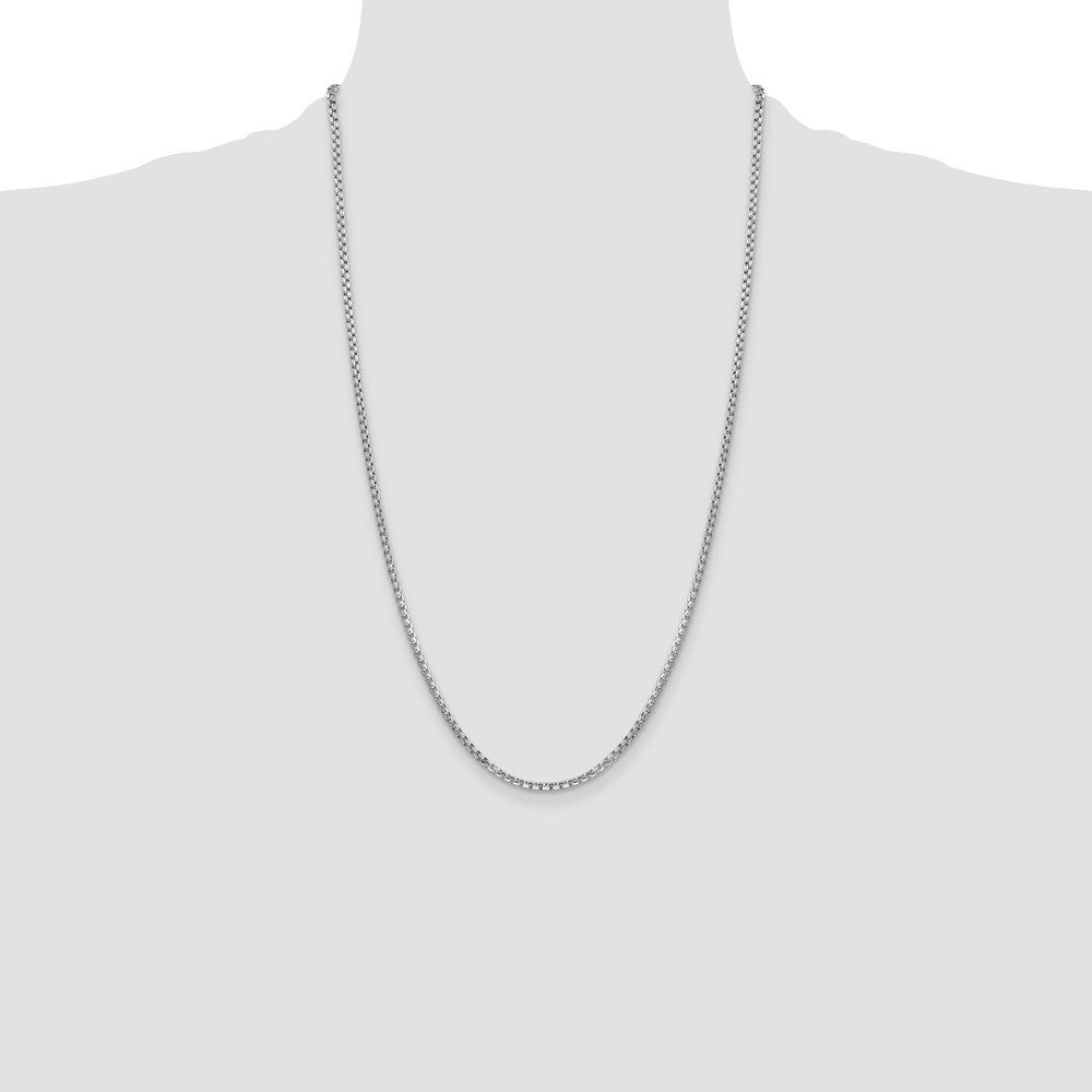 14k WG 2.45mm Semi-Solid Round Box Chain (5.54 grams)