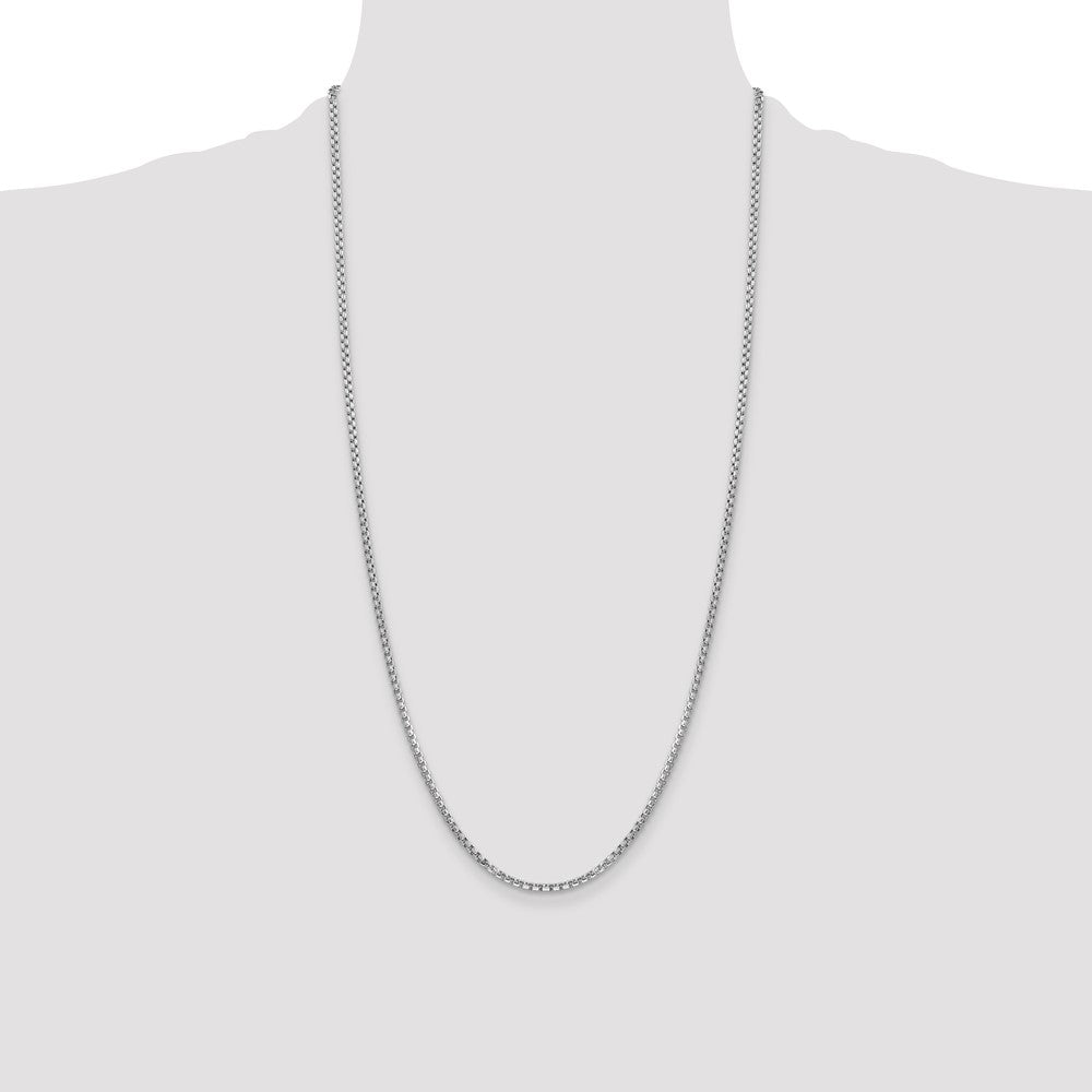 14k WG 2.45mm Semi-Solid Round Box Chain (5.54 grams)