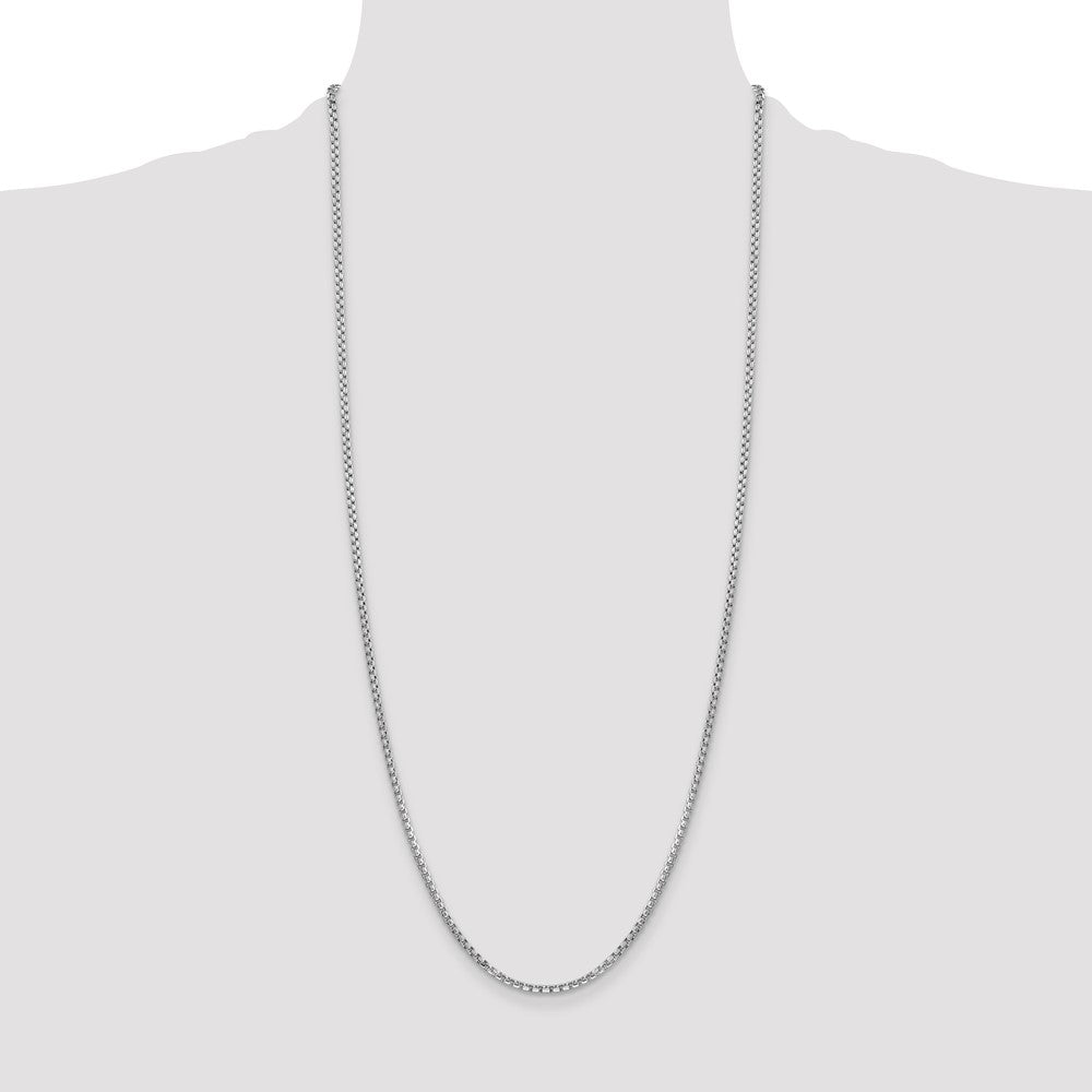14k WG 2.45mm Semi-Solid Round Box Chain (5.54 grams)