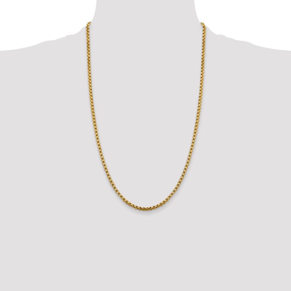14k 3.6mm Semi-Solid Round Box Chain (11.76 grams)
