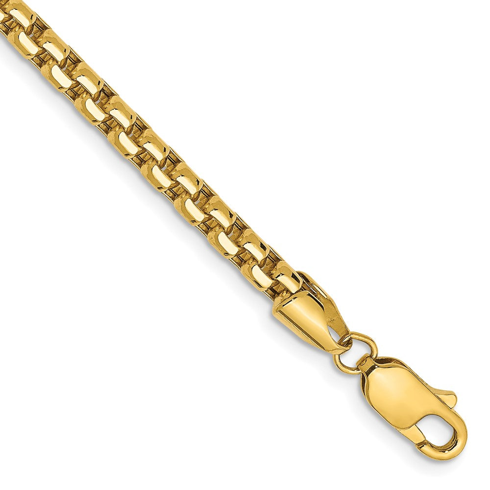14k 3.6mm Semi-Solid Round Box Chain Bracelet (5.01 grams)