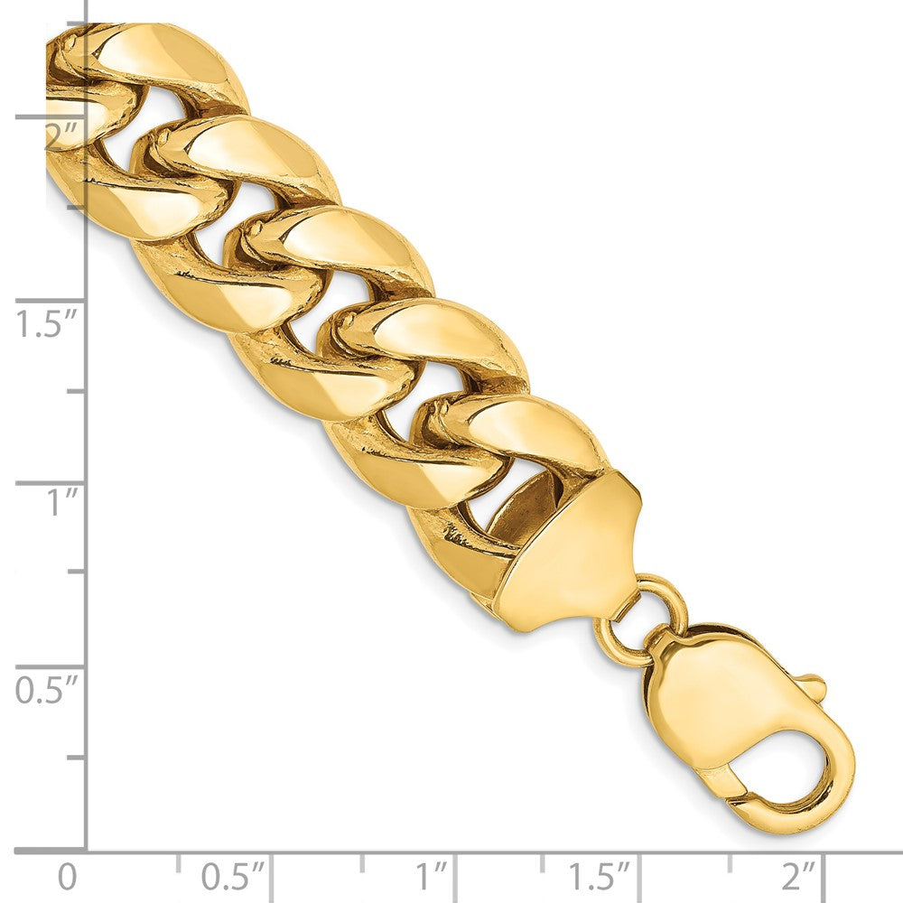 14k 13.2mm Semi-Solid Miami Cuban Chain Bracelet (36.04 grams)
