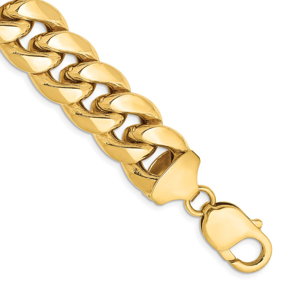 14k 13.2mm Semi-Solid Miami Cuban Chain Bracelet (36.04 grams)