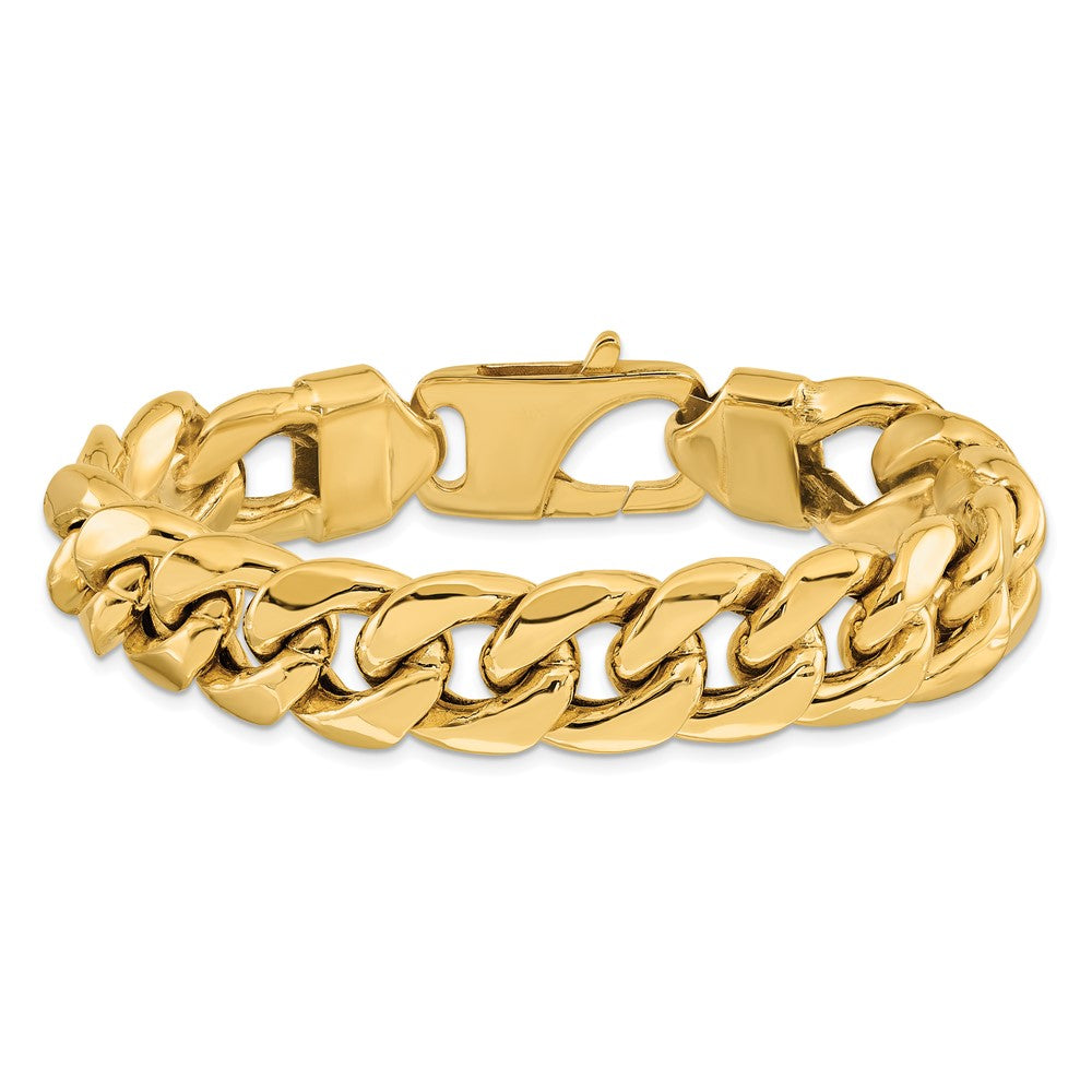 14k 15mm Semi-Solid Miami Cuban Chain Bracelet (51.41 grams)