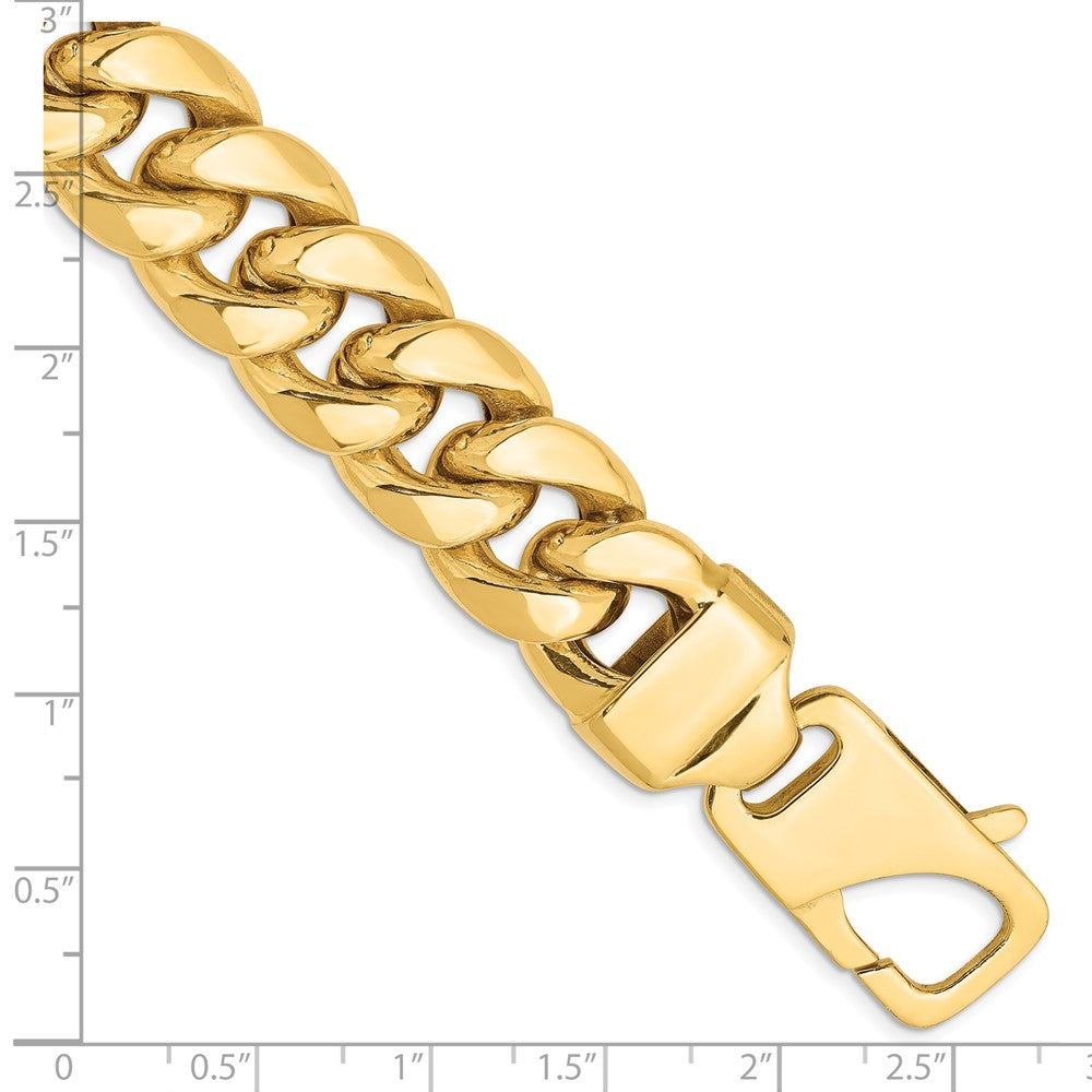 14k 15mm Semi-Solid Miami Cuban Chain Bracelet (51.41 grams)
