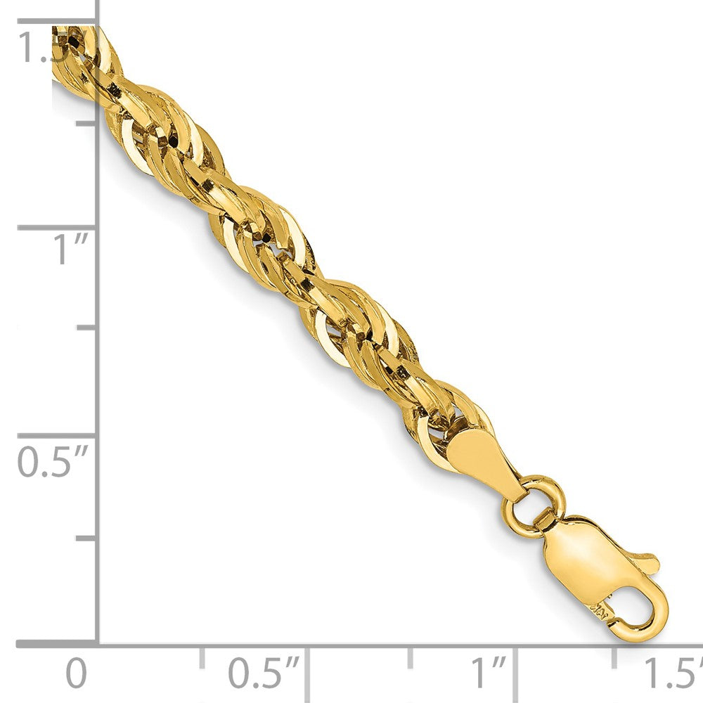 14ky 4.25mm Semi-Solid Rope Chain Bracelet (2.37 grams)