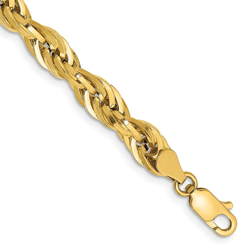 14ky 5.4mm Semi-Solid Rope Chain Bracelet (3.45 grams)