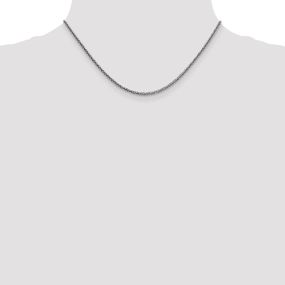 14k WG 2.35mm Semi-solid 3-Wire Wheat Chain (3.14 grams)