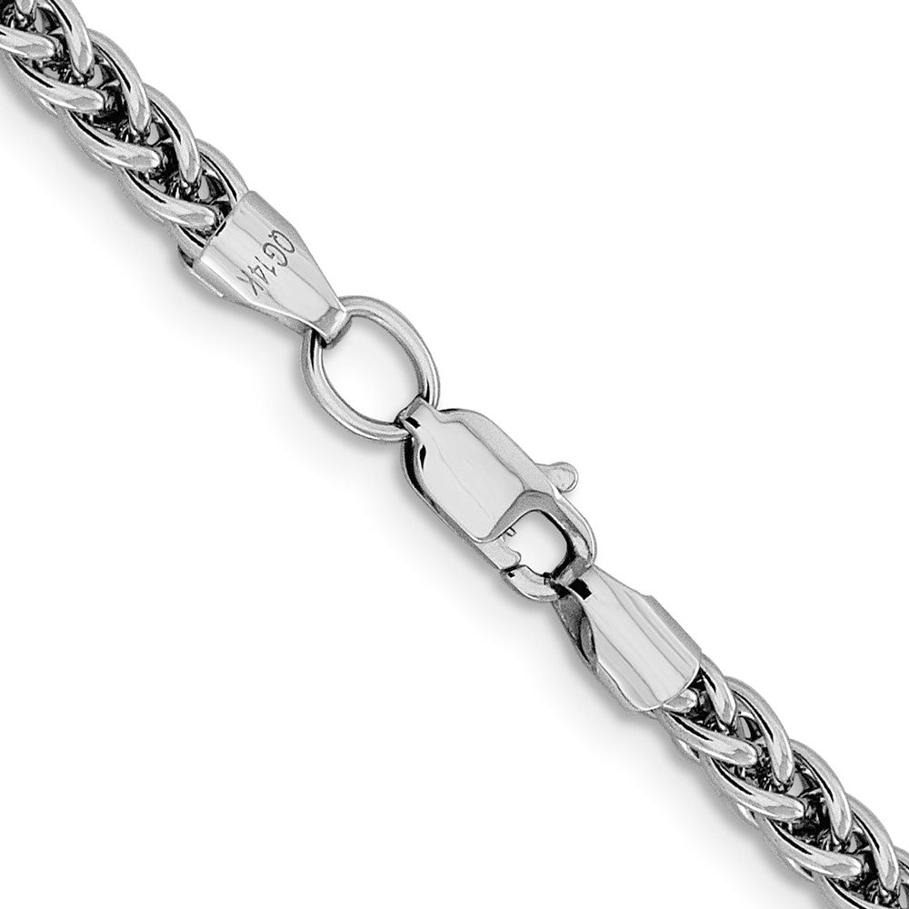 14k WG 3.5mm Semi-solid 3-Wire Wheat Chain (9.04 grams)