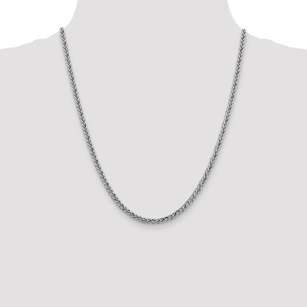 14k WG 3.5mm Semi-solid 3-Wire Wheat Chain (9.04 grams)