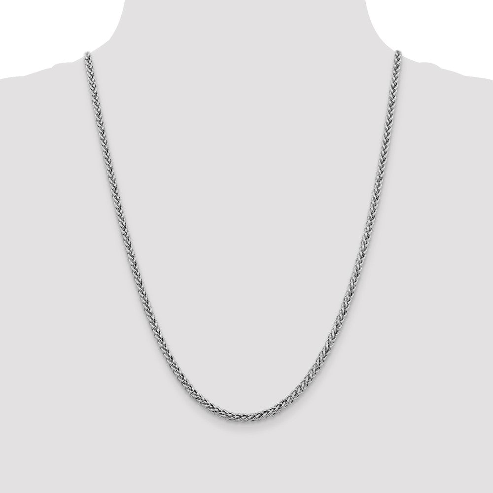 14k WG 3.5mm Semi-solid 3-Wire Wheat Chain (9.04 grams)