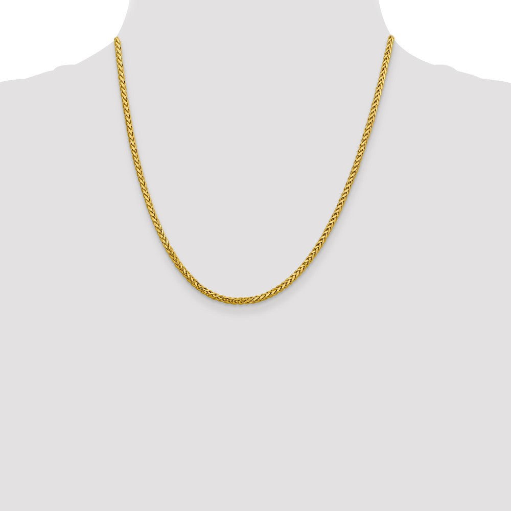 14k 2.5mm Semi-solid D/C Wheat Chain (5.22 grams)