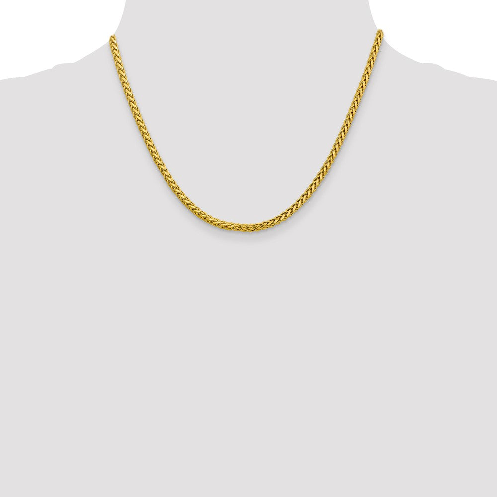 14k 3.1mm Semi-solid D/C Wheat Chain (8.86 grams)