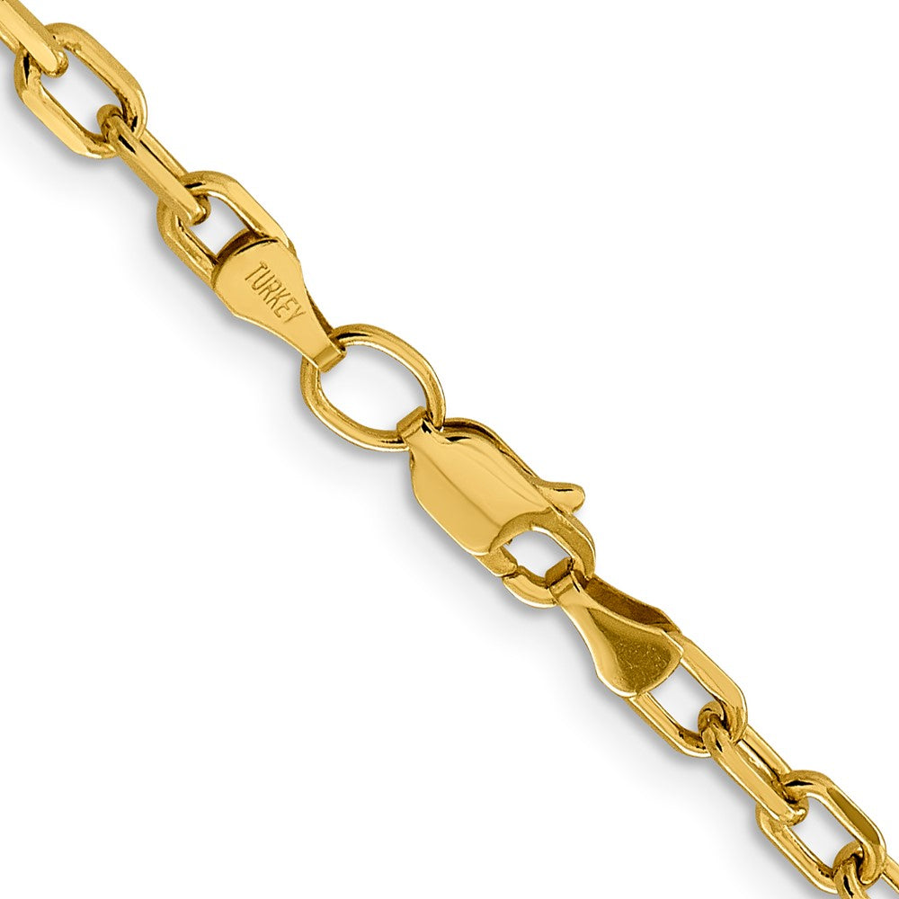 14k 3.7mm Semi-solid D/C Open Link Cable Chain (6.57 grams)