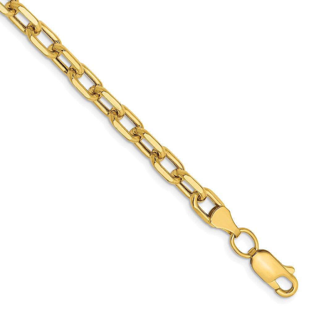 14k 4.9mm Semi-solid D/C Open Link Cable Chain Bracelet (4.69 grams)