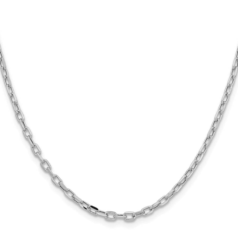 14k White Gold 3mm Semi-solid D/C Open Link Cable Chain (4.30 grams)