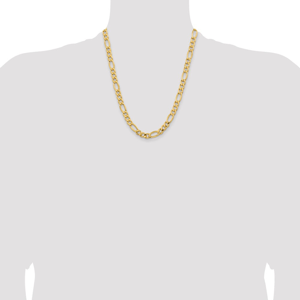 14k 8.5mm Semi-Solid Figaro Chain (19.01 grams)