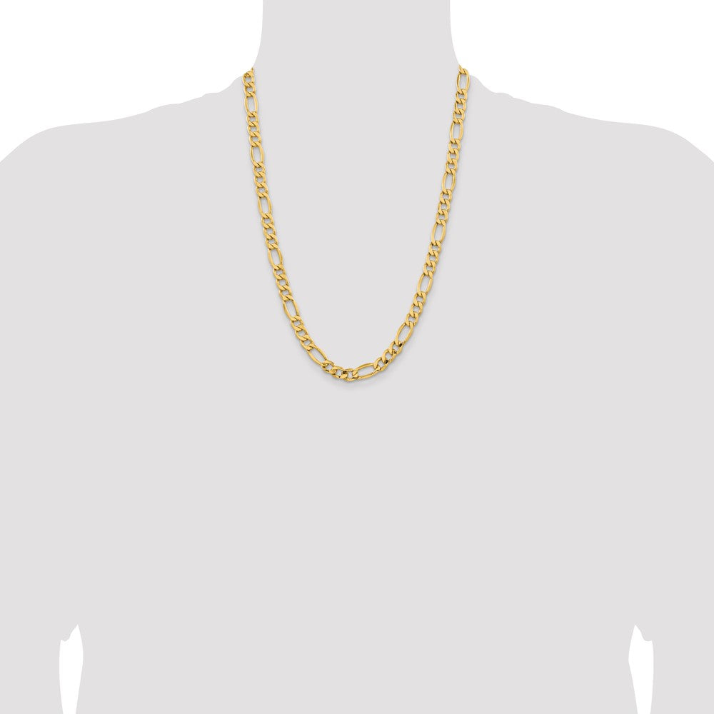 14k 8.5mm Semi-Solid Figaro Chain (19.01 grams)