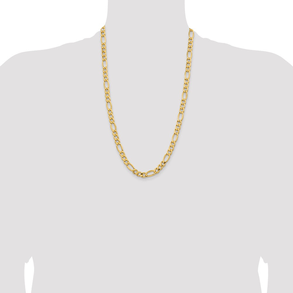 14k 8.5mm Semi-Solid Figaro Chain (19.01 grams)