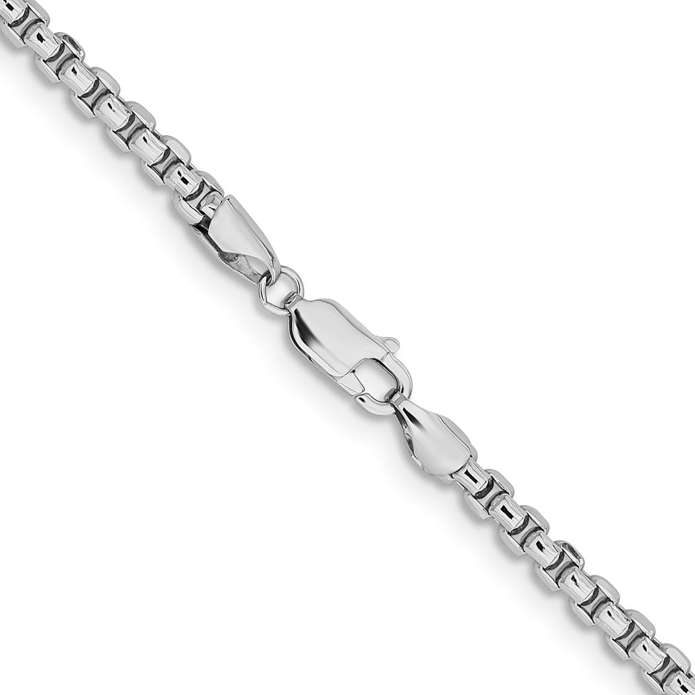 14k WG 3.6mm Semi-Solid Round Box Chain (11.54 grams)