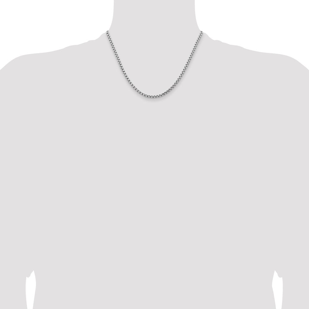 14k WG 3.6mm Semi-Solid Round Box Chain (11.54 grams)