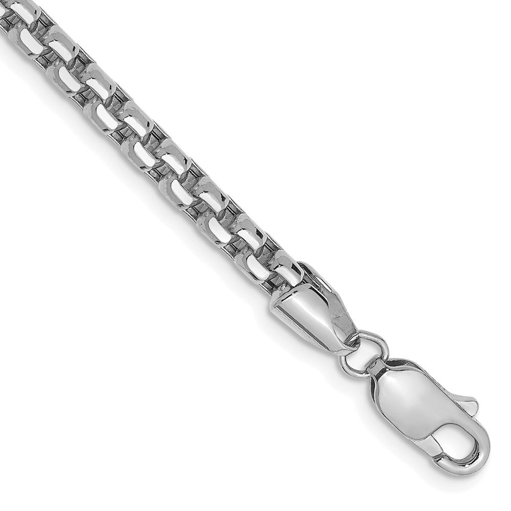 14k WG 3.6mm Semi-Solid Round Box Chain Bracelet (4.82 grams)