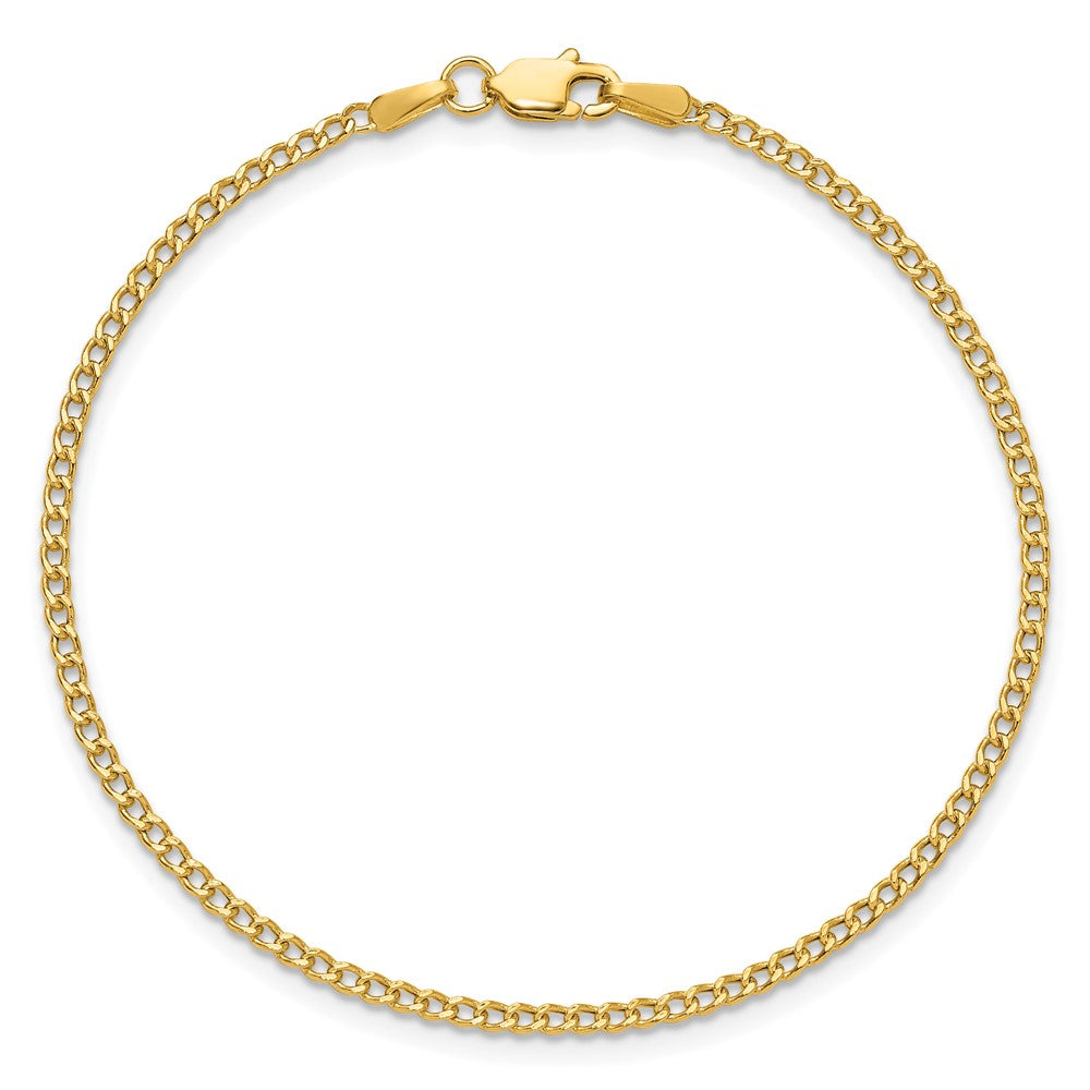 14k 1.85mm Semi-Solid Curb Chain Bracelet (0.93 grams)