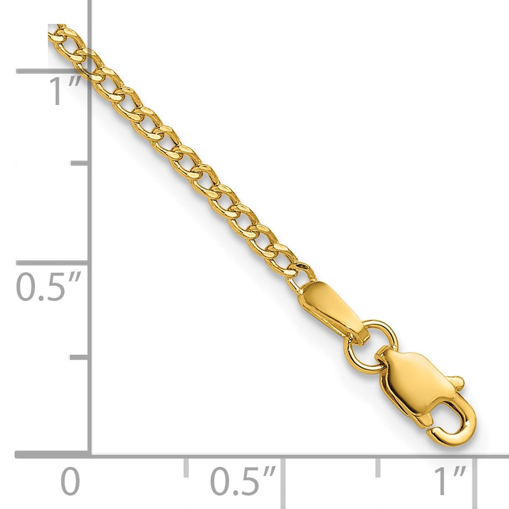14k 1.85mm Semi-Solid Curb Chain Bracelet (0.93 grams)