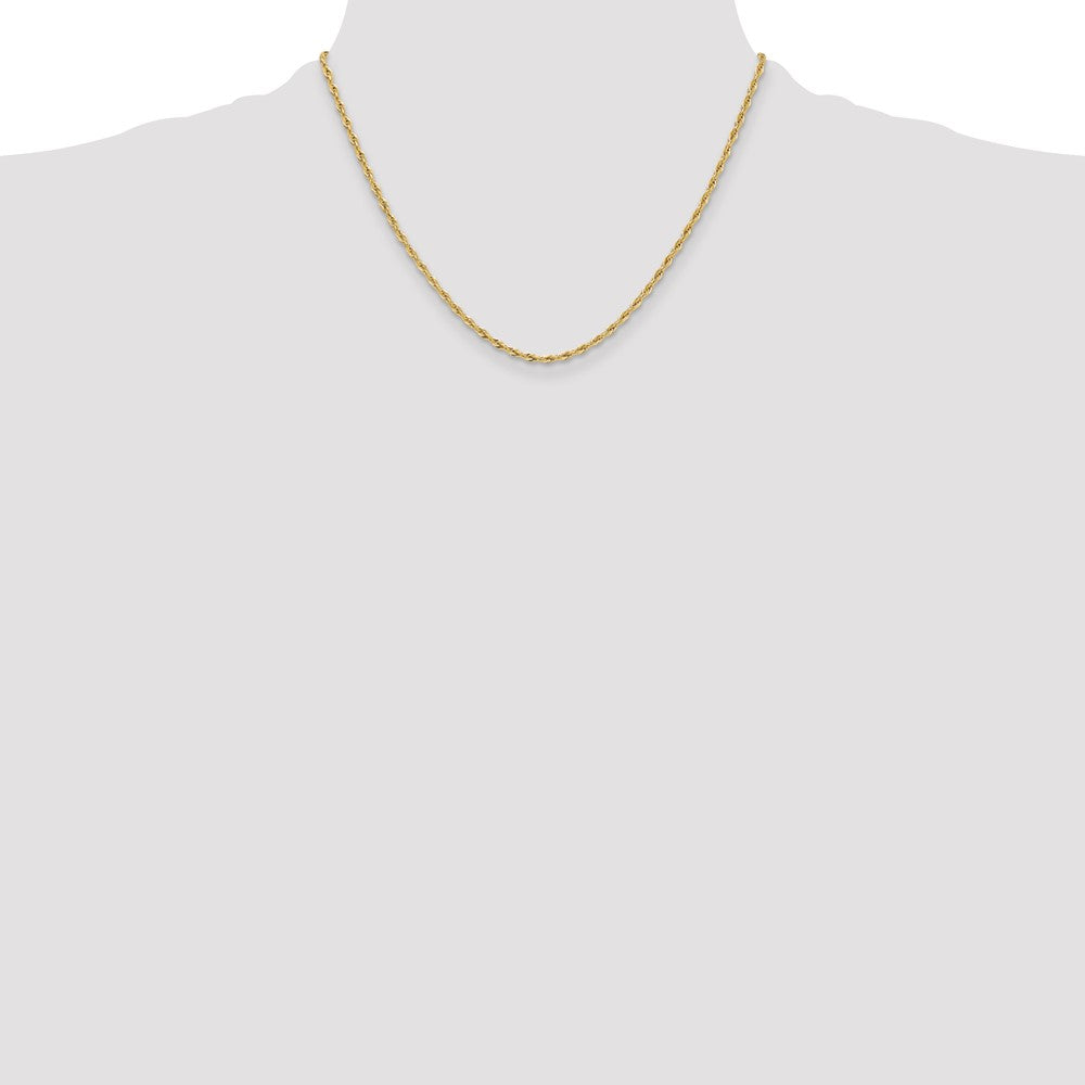 14ky 2.5mm Semi-Solid Rope Chain (2.20 grams)