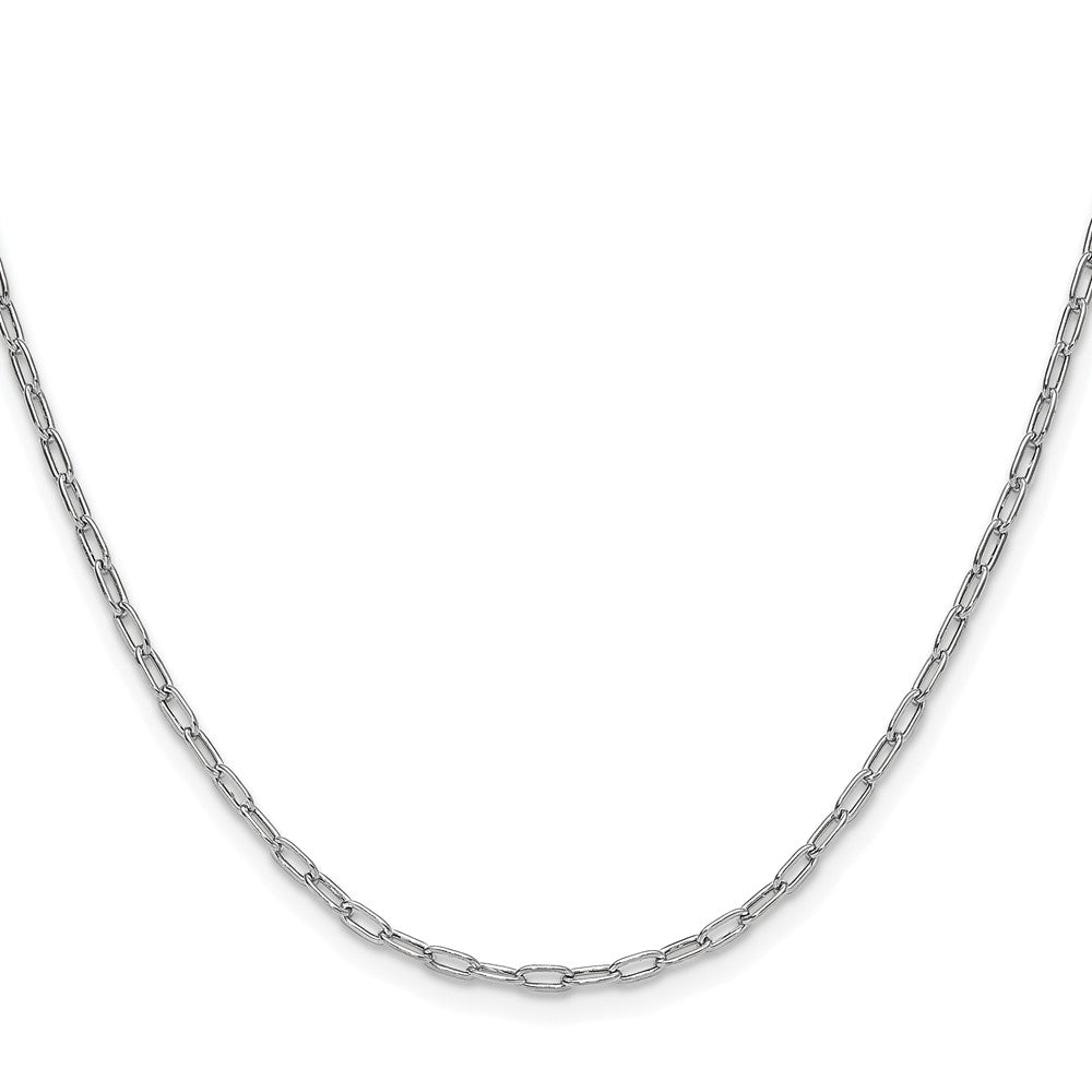 14k White Gold 2.2mm Semi-Solid Beveled Paperclip Chain (1.86 grams)