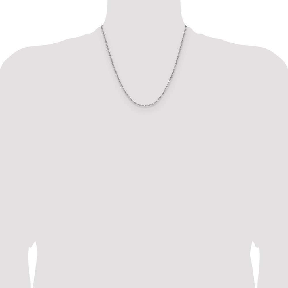 14k White Gold 2.2mm Semi-Solid Beveled Paperclip Chain (1.86 grams)