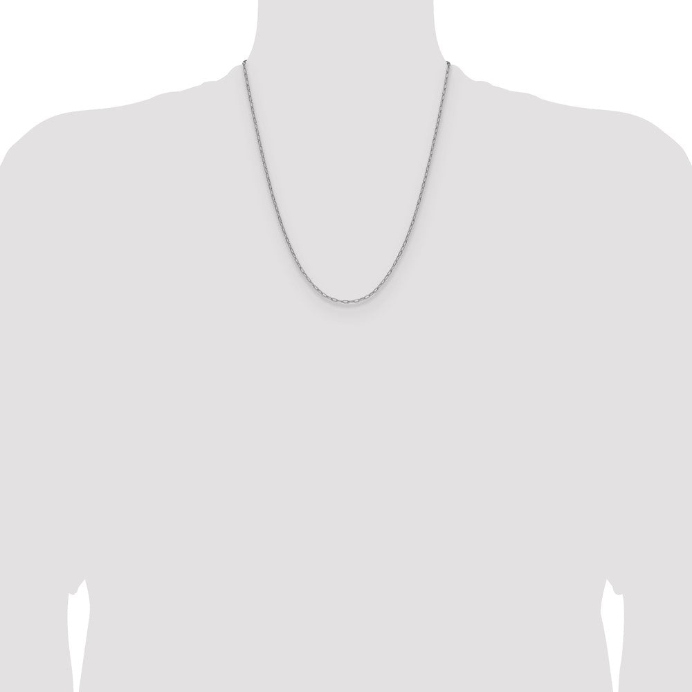 14k White Gold 2.2mm Semi-Solid Beveled Paperclip Chain (1.86 grams)