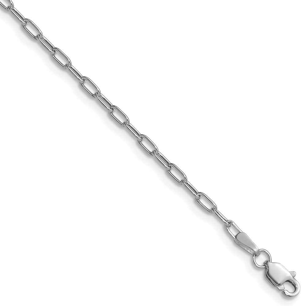 14k White Gold 2.2mm Semi-Solid Beveled Paperclip Chain (1.86 grams)