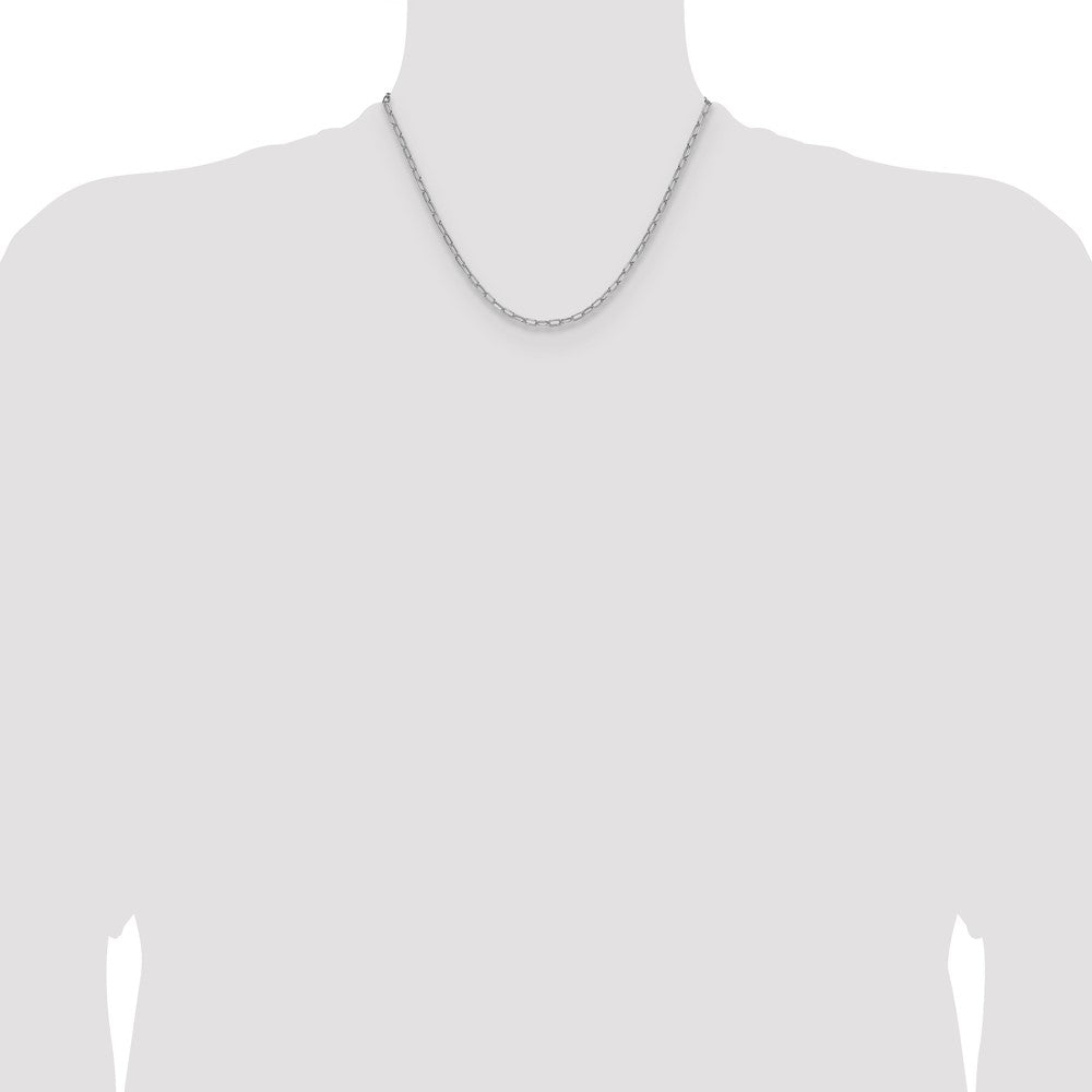 14k White Gold 3.0mm Semi-Solid Beveled Paperclip Chain (3.04 grams)