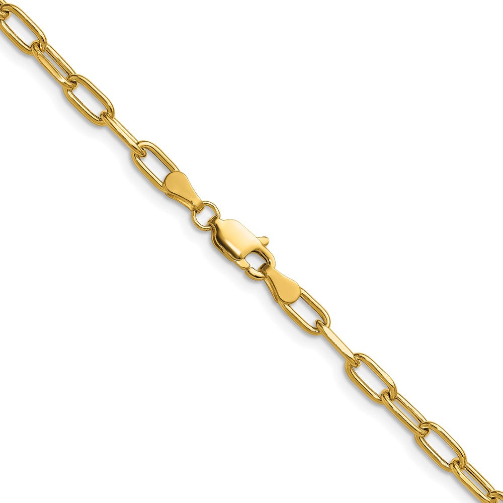 14k 3.7mm Semi-Solid Beveled Paperclip Chain (4.37 grams)