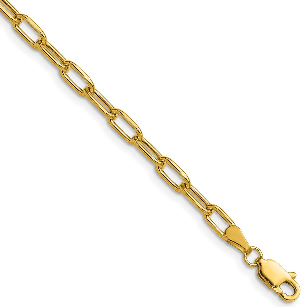 14k 3.7mm Semi-Solid Beveled Paperclip Chain (4.37 grams)